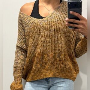 Daytrip Off-the-Shoulder Mustard Sweater